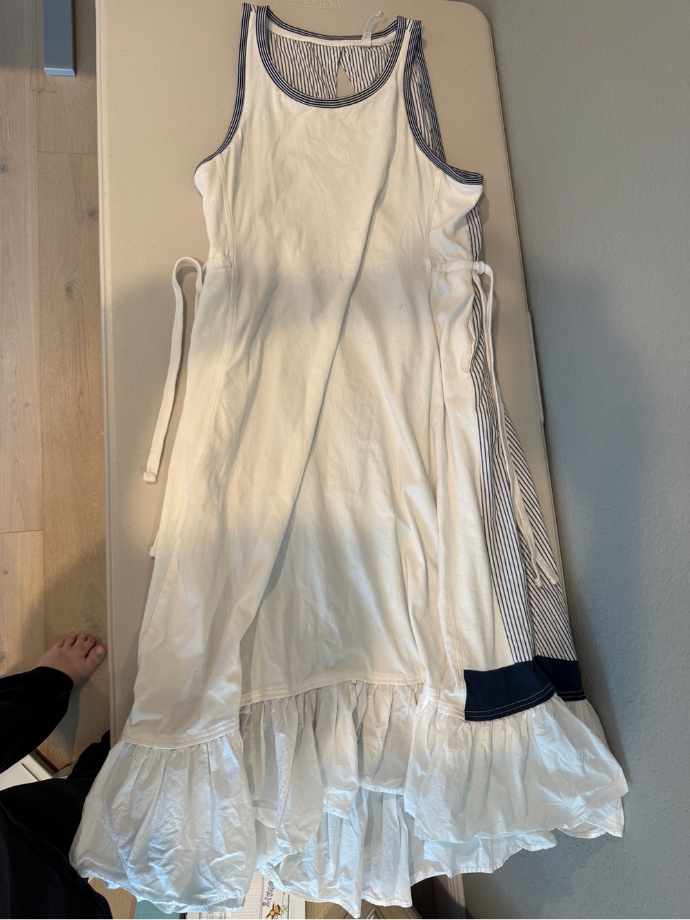 Anthropology White Cotton Dress